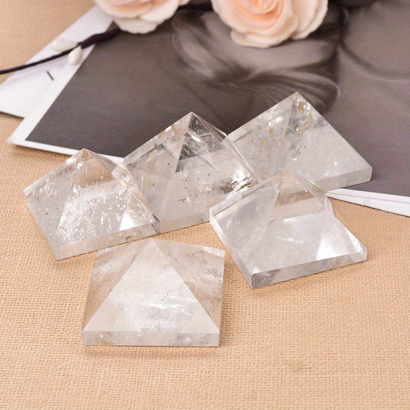 Natural Crystal Clear Quartz Pyramid Quartz Healing Stones Temu