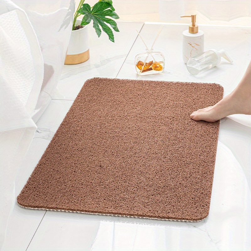 1pc Soft Textured Bath, Shower, Tub Mat, Phthalate Free, Non Slip Comfort Bathtub  Mats with Drain, PVC Loofah Bathroom Mats for Wet Areas, Quick Drying