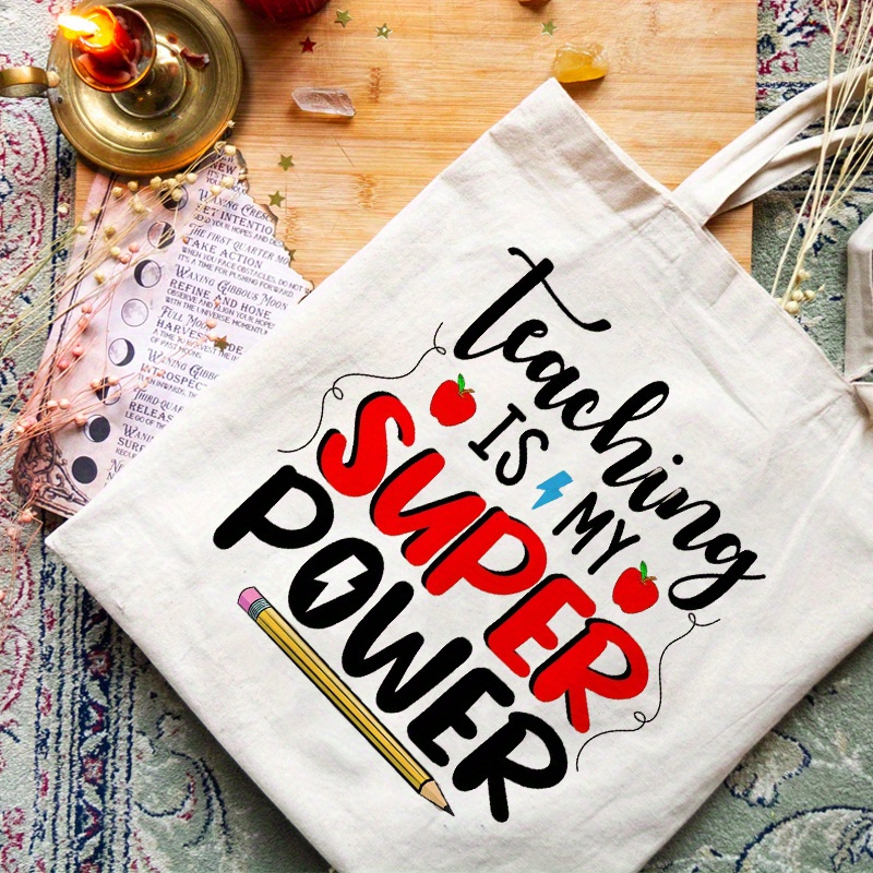 Letter Print Shopper Bag