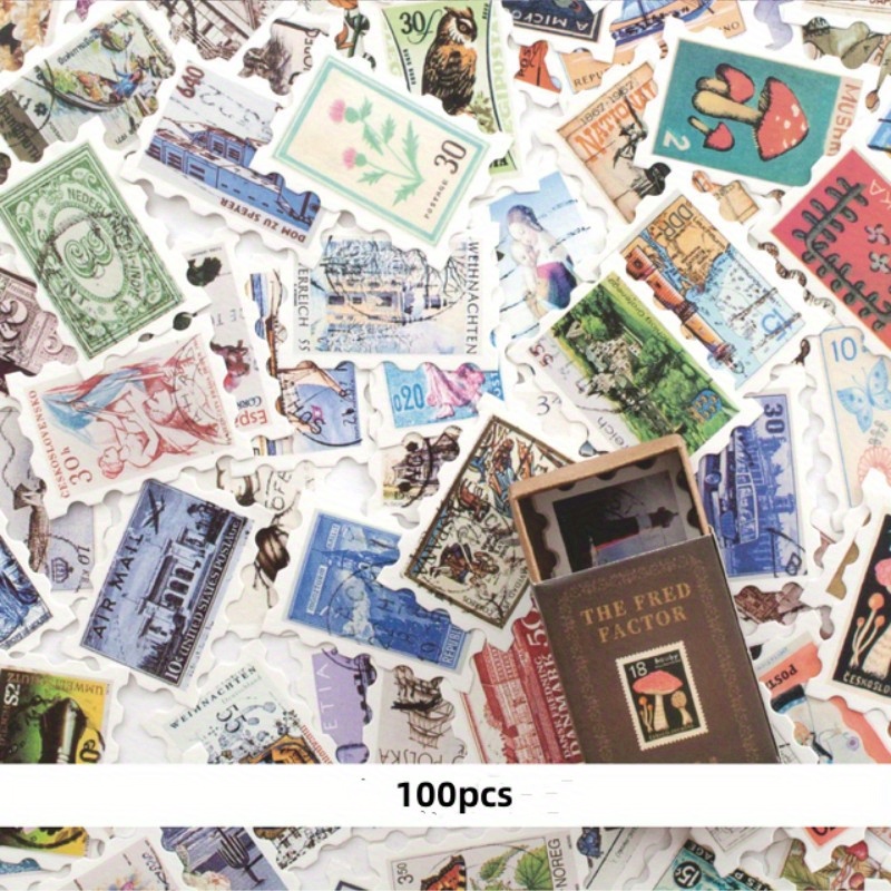  Vintage Postage Stamp Stickers Set (276 Pieces