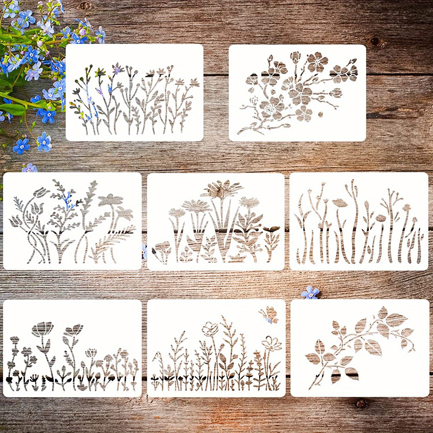 8pcs wall stencils for painting large pattern crafts Stencils for