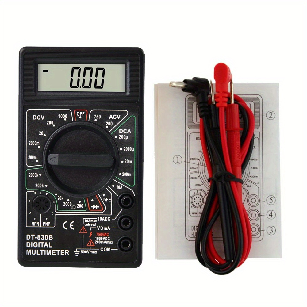 DT830B AC/ LCD multimètre numérique 750/1000 V voltmètre ampèremètre Ohm  testeur haute sécurité compteur portable multimètre numérique - Temu France