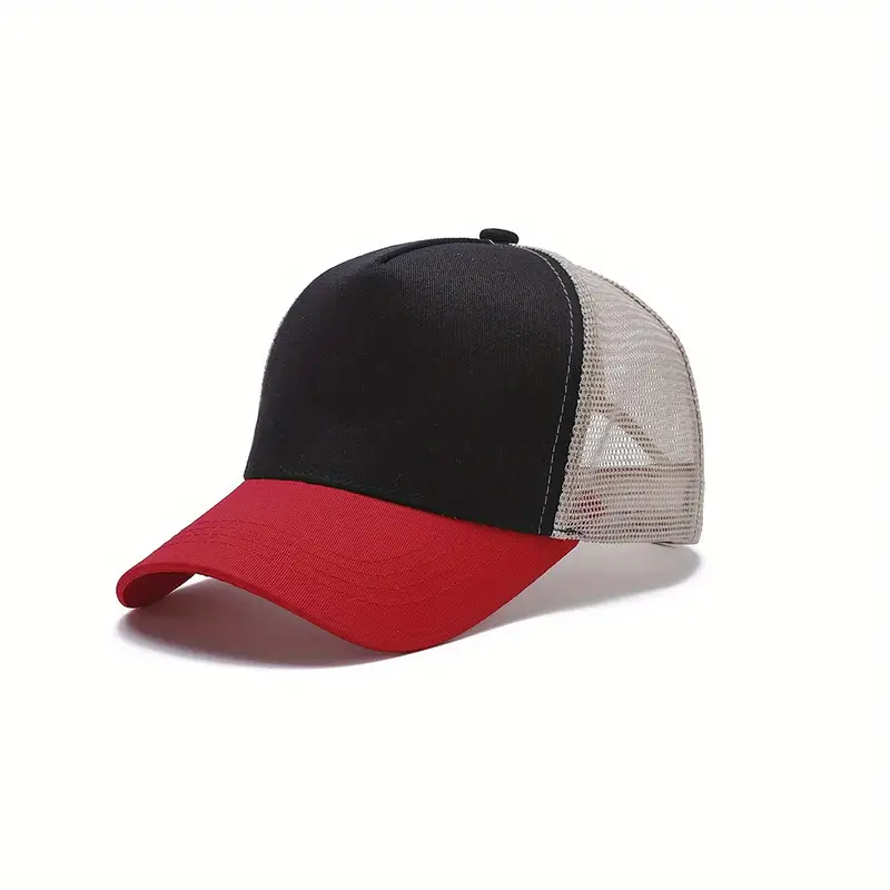 Unisex Color Block Trucker Hat Mesh Breathable Hip Hop Baseball Baseball Hat, Dad Hat Lightweight Camouflage Golf Sun Hats For Women & Men