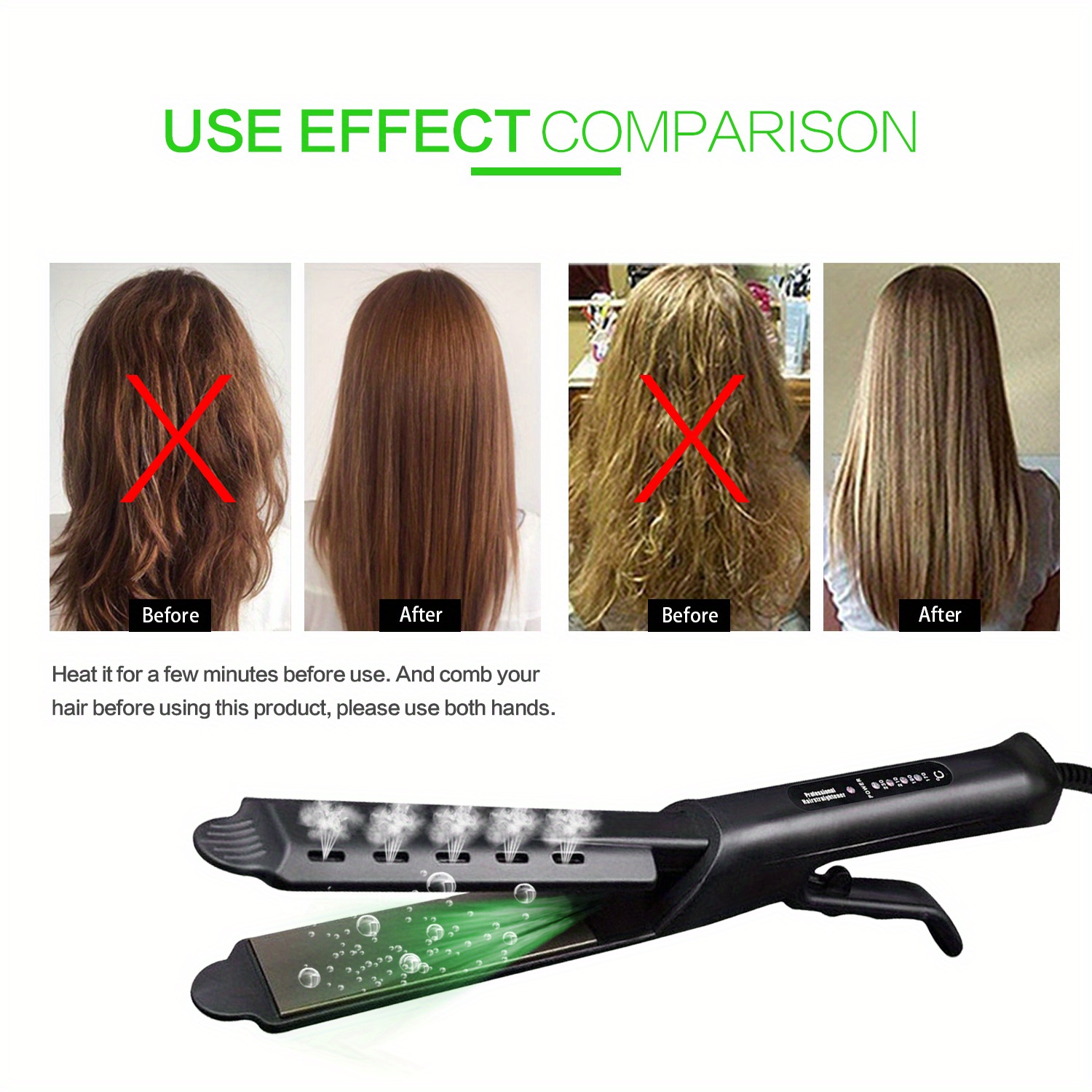 Ceramic tourmaline ionic flat outlet iron hair straightener reviews