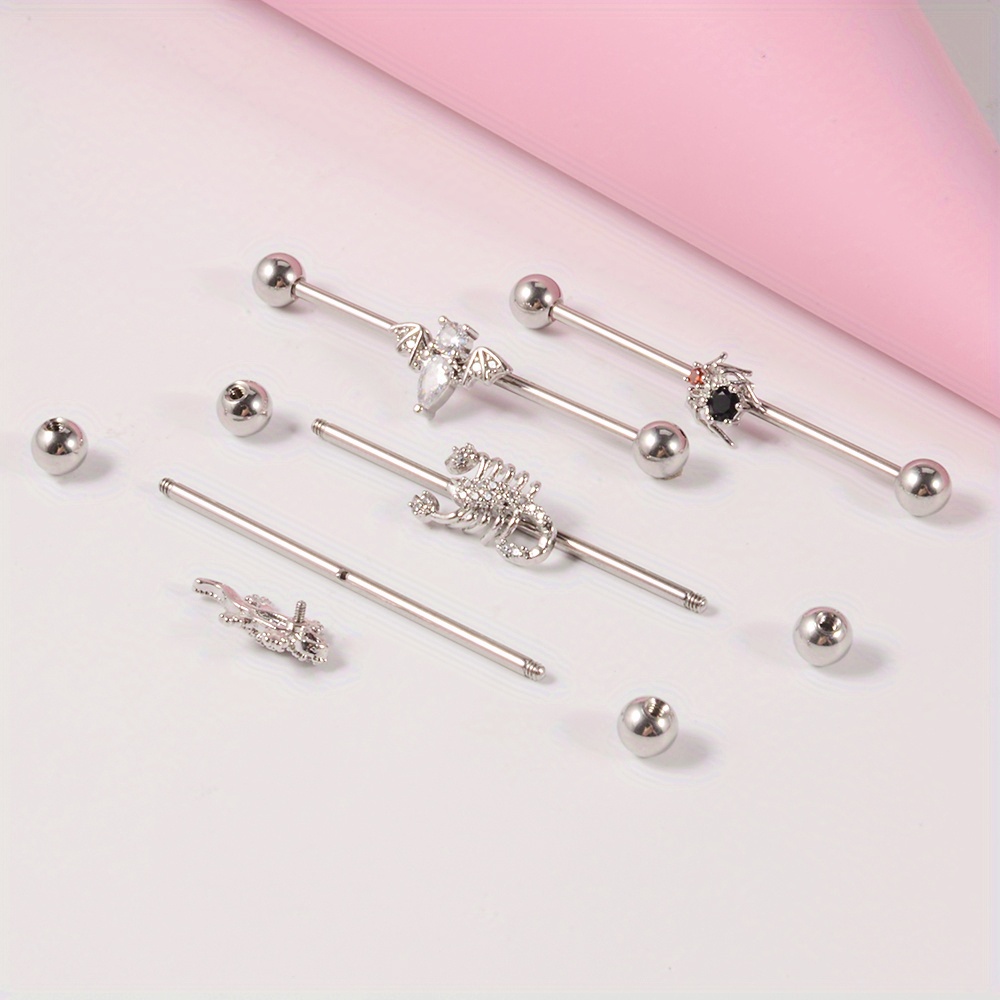 Barbell Shape Ear Bridge Jewelry Simple Body Piercing Temu