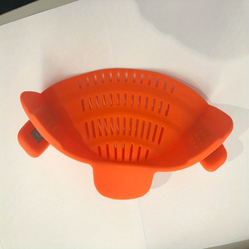 Adjustable Silicone Pot Strainer with Clips Orange