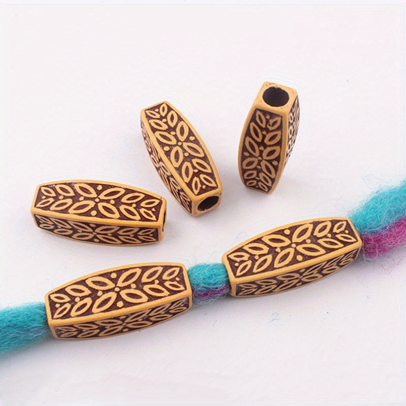 Colorful Dirty Braid Aluminum Ring Hollow Embossed Flower Tube