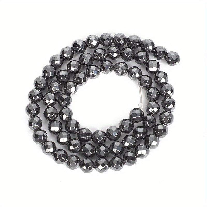 Black Faceted Hematite Beads Natural Stone Beads Round Loose Beads For  Jewelry Making Diy Bracelet Accessories - Temu United Arab Emirates