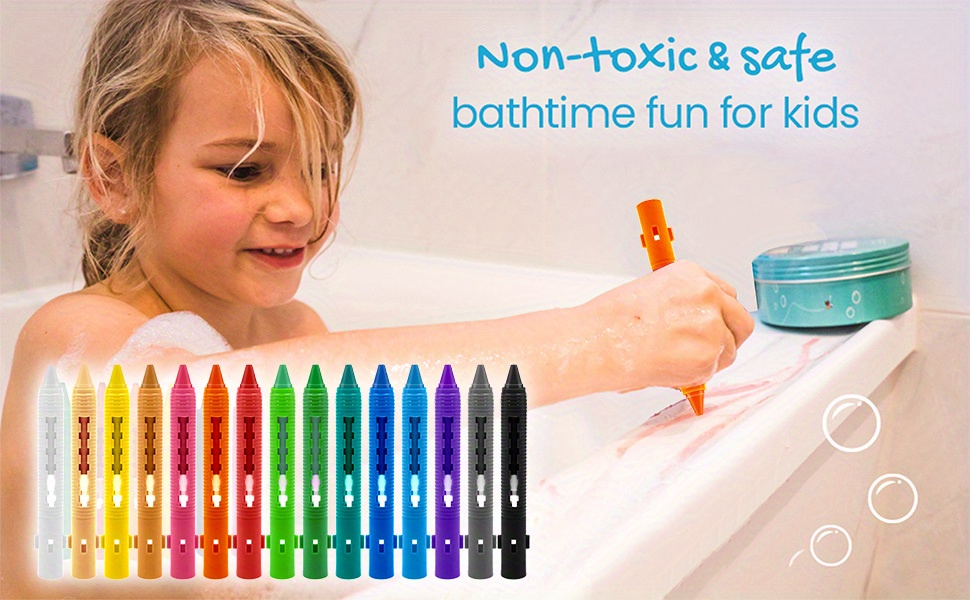 Wholesale Easy Clean &Washable Bathtime Fun Bathtub Crayons 6PKG W