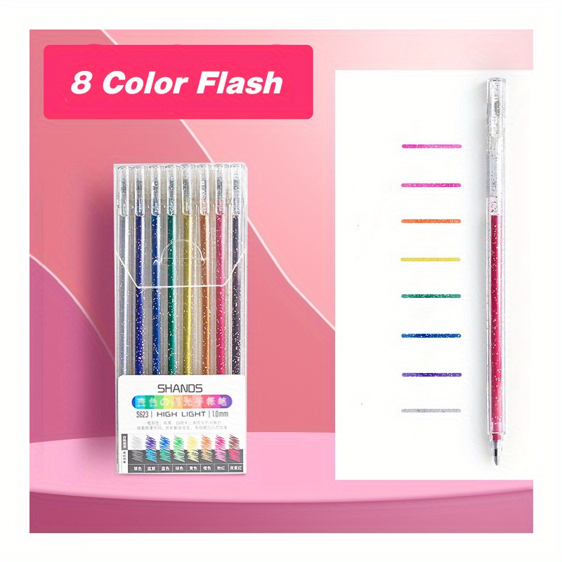 18pcs Glitter Pen, Colored Gel Glitter Pen Set, Glitter Gel Pens For  Students, Glitter Gel Pens For Adult Coloring Book, Glitter Gel Pens  Colored Fine