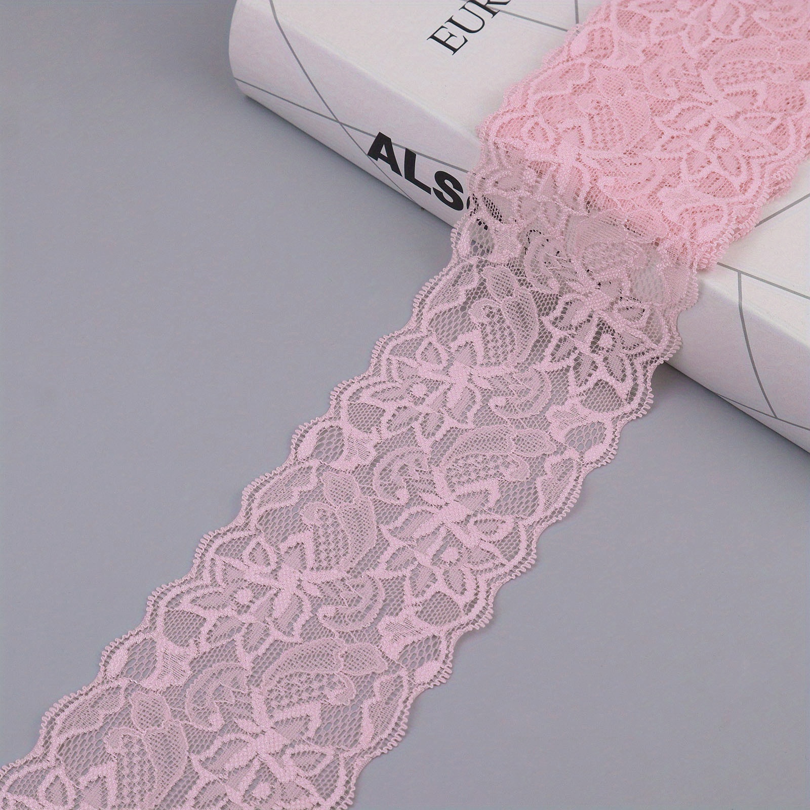 20 Yards 3.1 Inch Dirty Pink Lace Ribbon.Sewing Lace Trim. Elastic