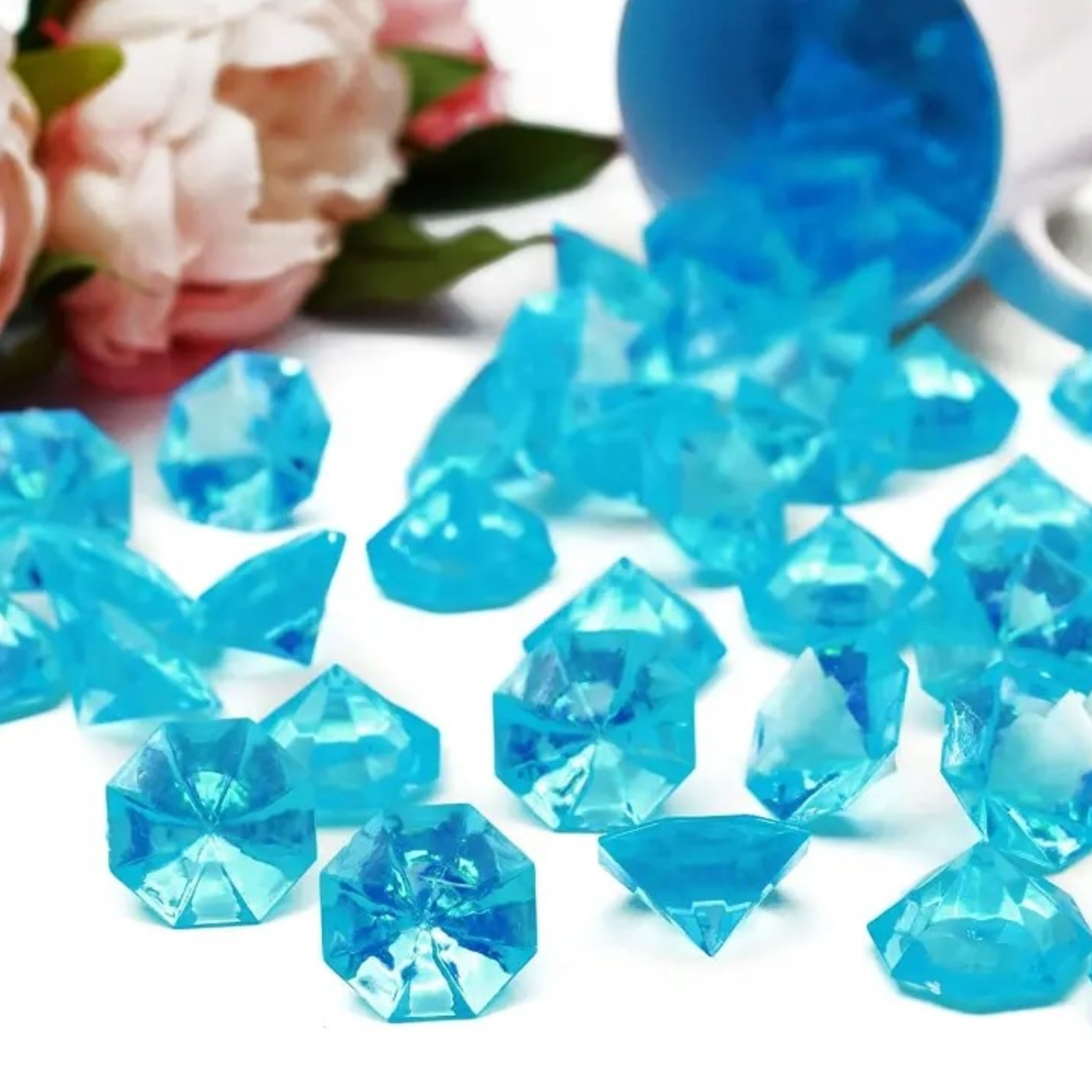 magpross 300 Pieces Plastic Pirate Bulk Faux Diamond Crystals Treasure Gems  Colored Jewels Gems for Tables Decorations, Vase Fillers,Wedding or