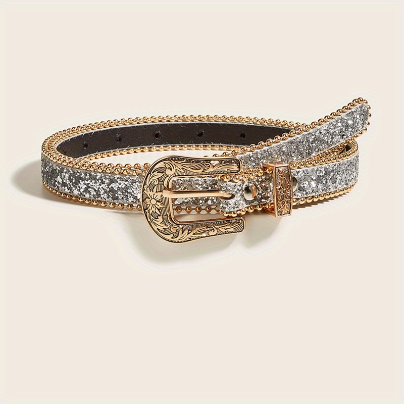 Luxury Designer Belts Women Mens Belt Rhinestones Rhinestone Belt Y2k  Rhinestone Color Gold Belt Length 105CM