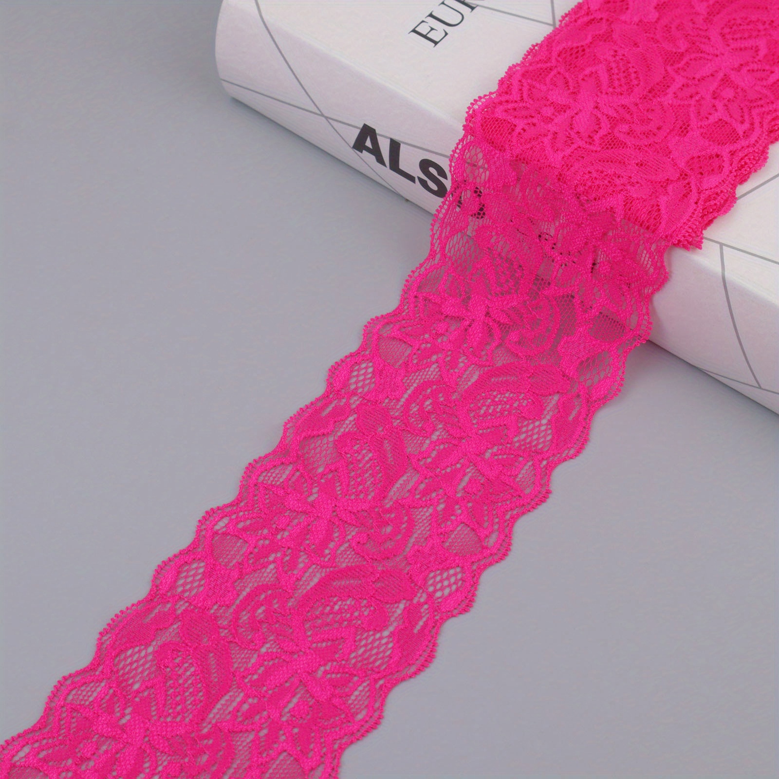 10 Yards Deep Pink Lace Trim, Pink Lace Trim, Pink Lace Ribbon, Lace Sewing  Trim Gift Wrap Fabric DIY Embroidered Net Cord for Sewing 