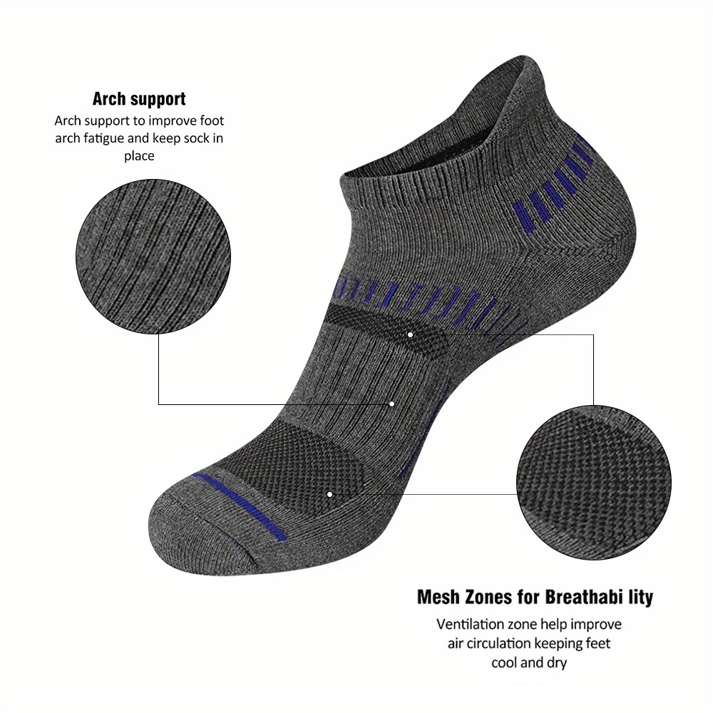 Men's Athletic Ankle Socks Performance Cushioned Breathable - Temu Canada