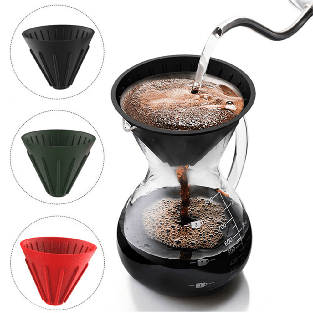 Silicone Collapsible Single Cup Coffee Maker - Cone Filter Drip Brewer