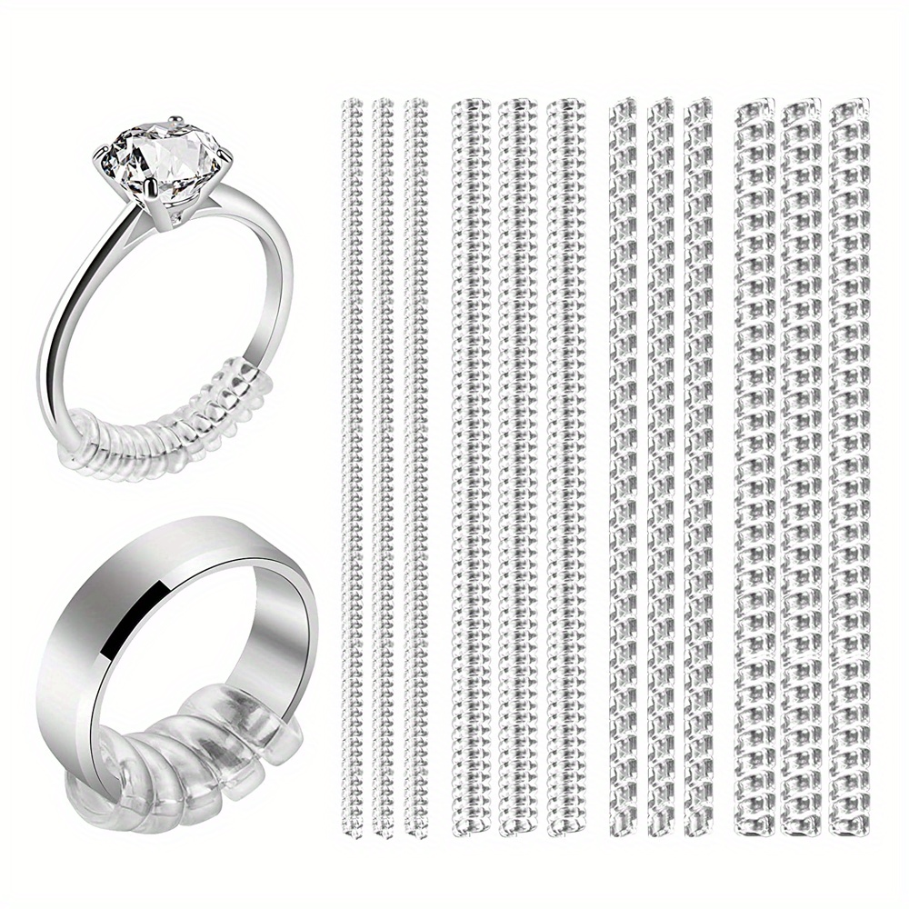Ring Adjuster, DELFINO Clear Ring Size Guards Spacers Sizers