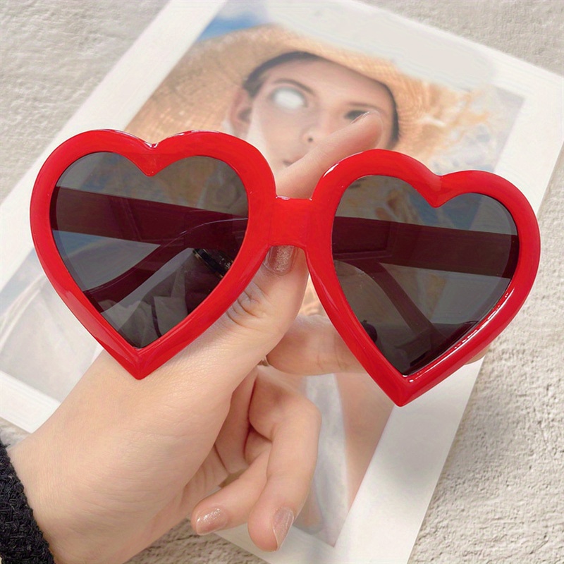 Fashionable Love Shaped Sunglasses Anti uv Sunglasses - Temu