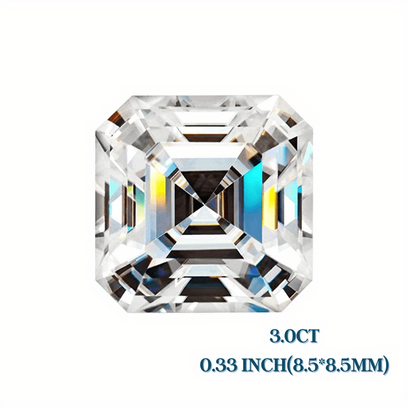5mm Loose Grey Asscher Cut Moissanite D VVS1