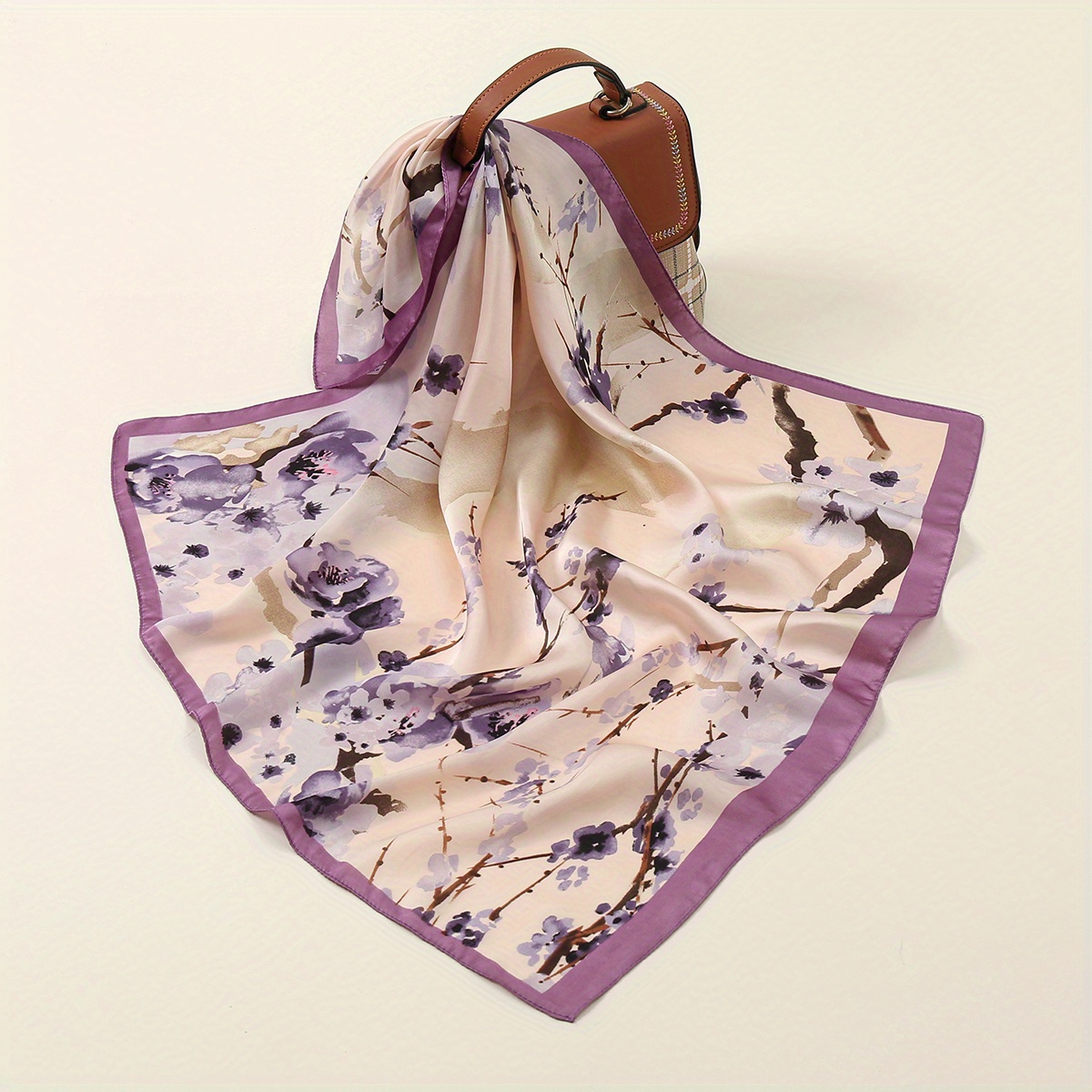 Purple Scarf , hand dyed silk wrap , silk head scarf