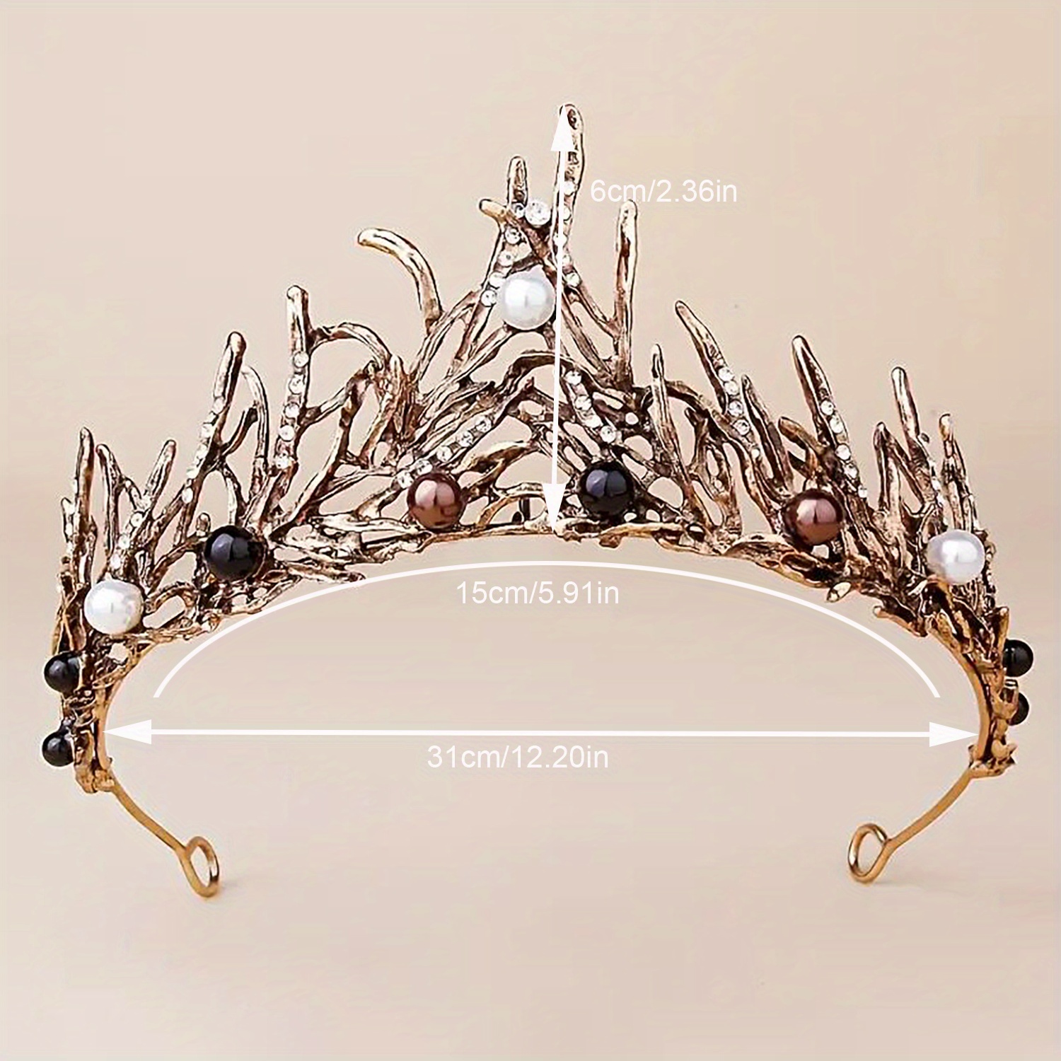 Baroque Crystal Faux Pearl Tiaras And Crowns For Women Bride - Temu