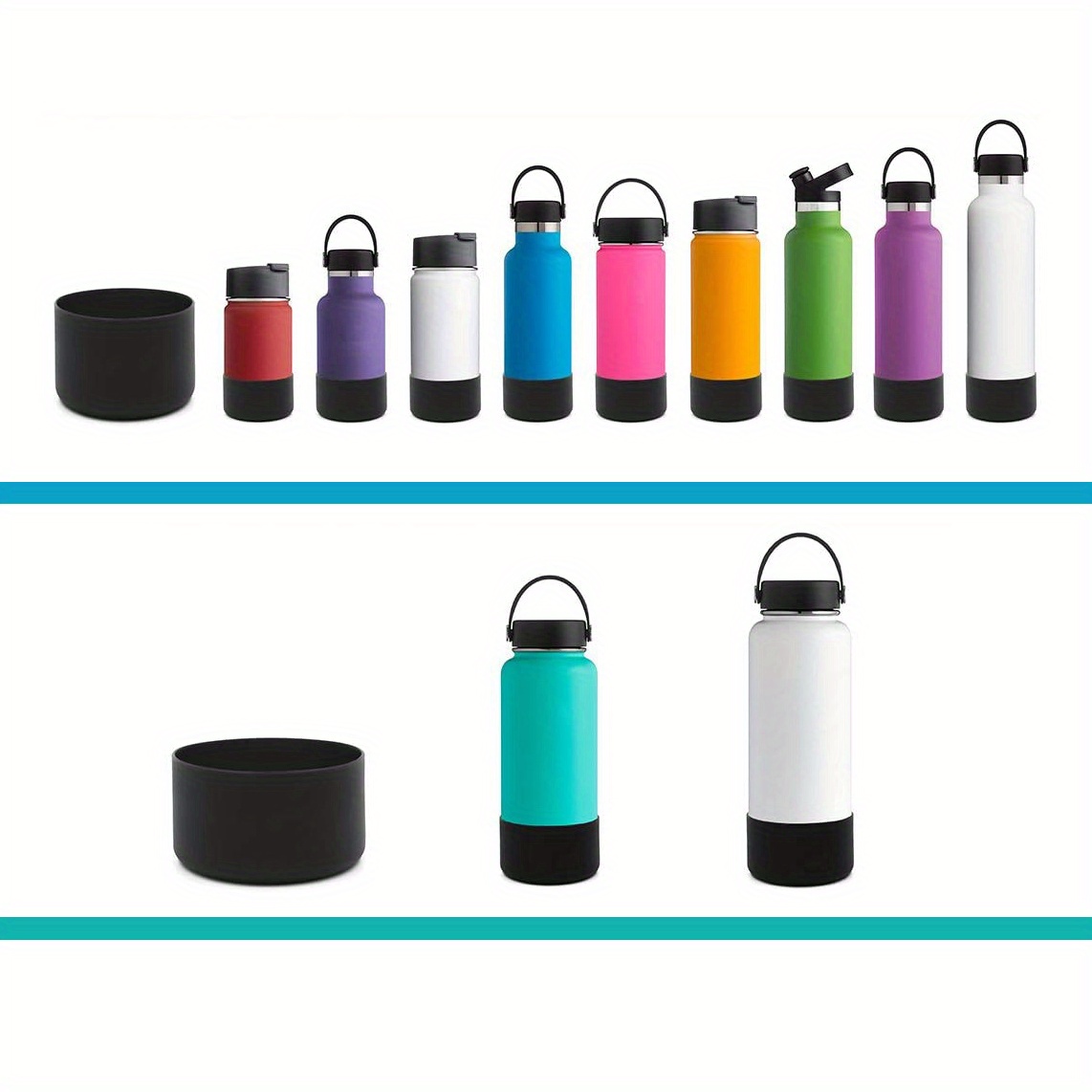 US 3Pc Protective Silicone Bottle Boot/Sleeve Hydro Flask Anti