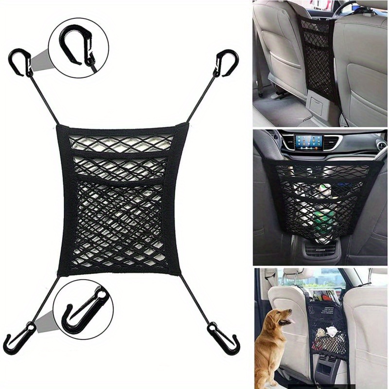 

Car Seat Storage Net - Nylon, 3-layer Elastic Organizer For Vehicle Interior Accessories Car Seat Accessories Car Seat Storage Organizer