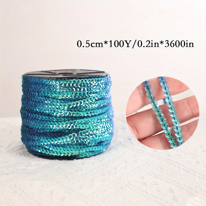  Rhinestone Craft Rope, Rhinestones Glitter Rope 6mm / 0.2in  Durable Rhinestone Rope for Clothing(Light blue)