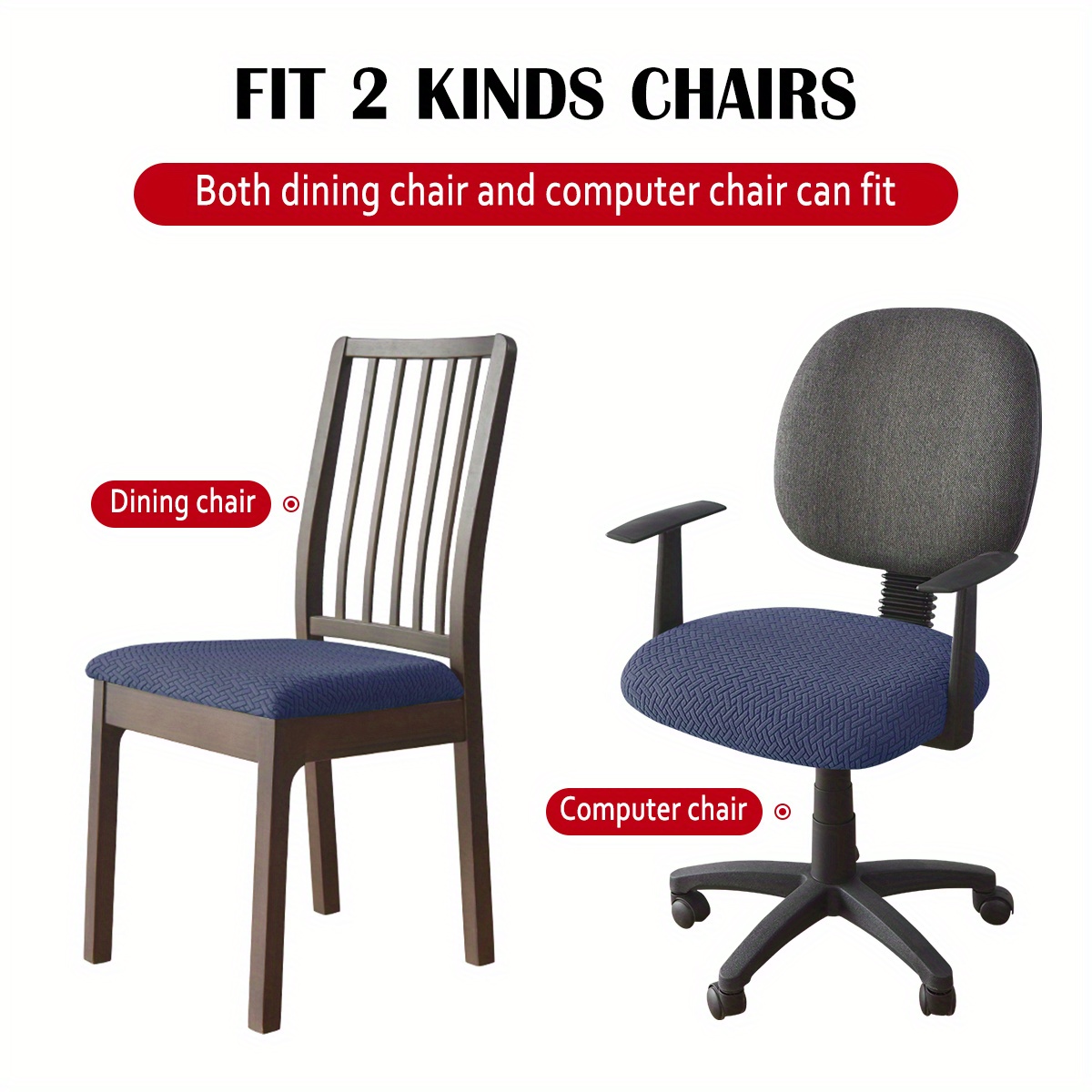 Jacquard Chair Cover Dining Chair Office Chair Stretch Seat Temu