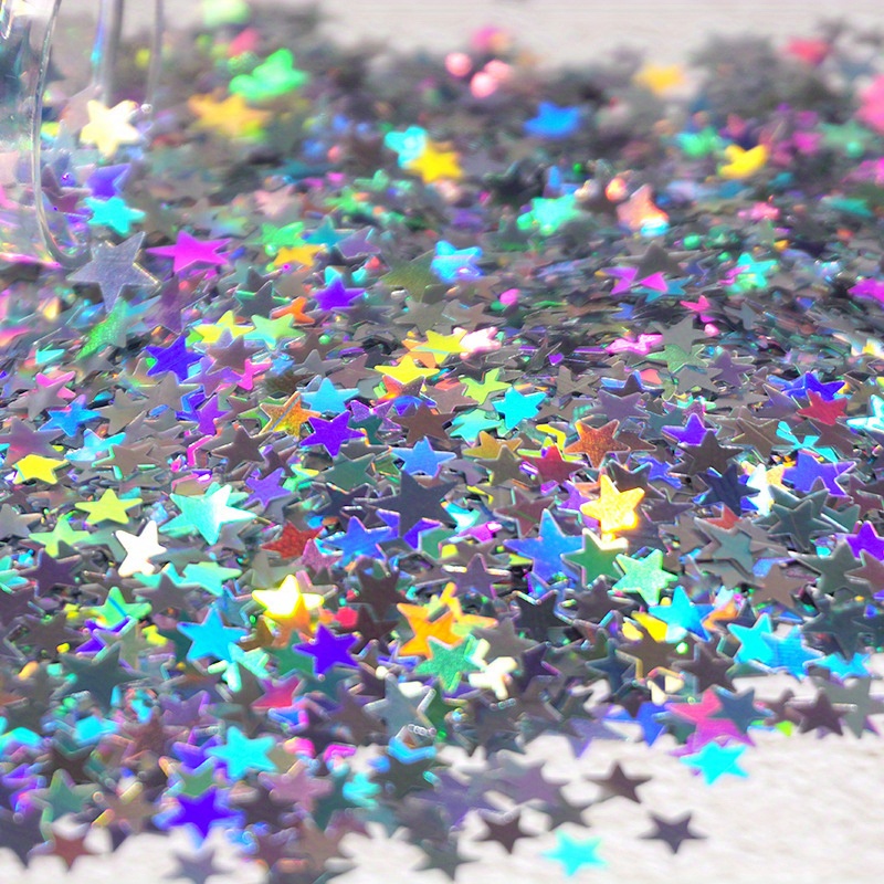 60 g Star Confetti Glitter Star Table Confetti Metallic Foil Stars for  Party Wedding Festival Decorations (Silver Set, 10mm and 6mm)