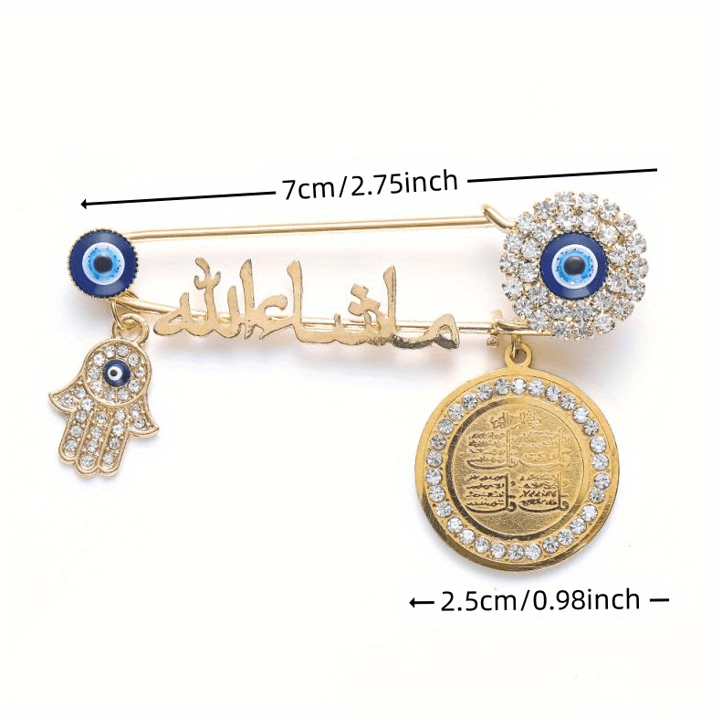 Stylish Devil's Eye Brooch Pin - Alloy Accessory for Collars & Clothing details 2