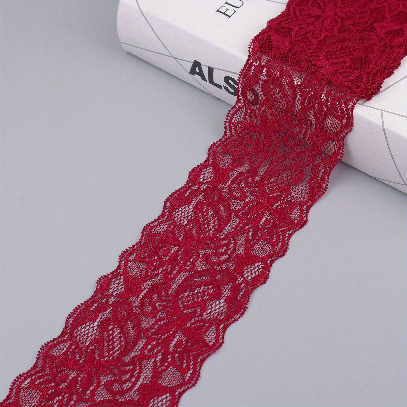 Burgundy stretch lace trimming - Lace To Love