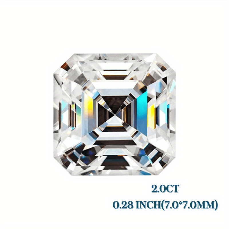 5mm Loose Grey Asscher Cut Moissanite D VVS1