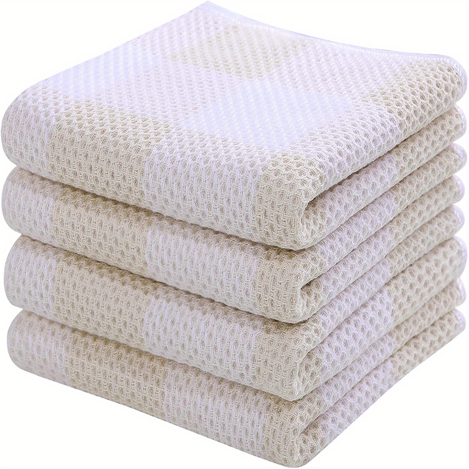 Quick-drying Cotton Waffle Weave Hand Towels - Absorbent And Plush - Temu