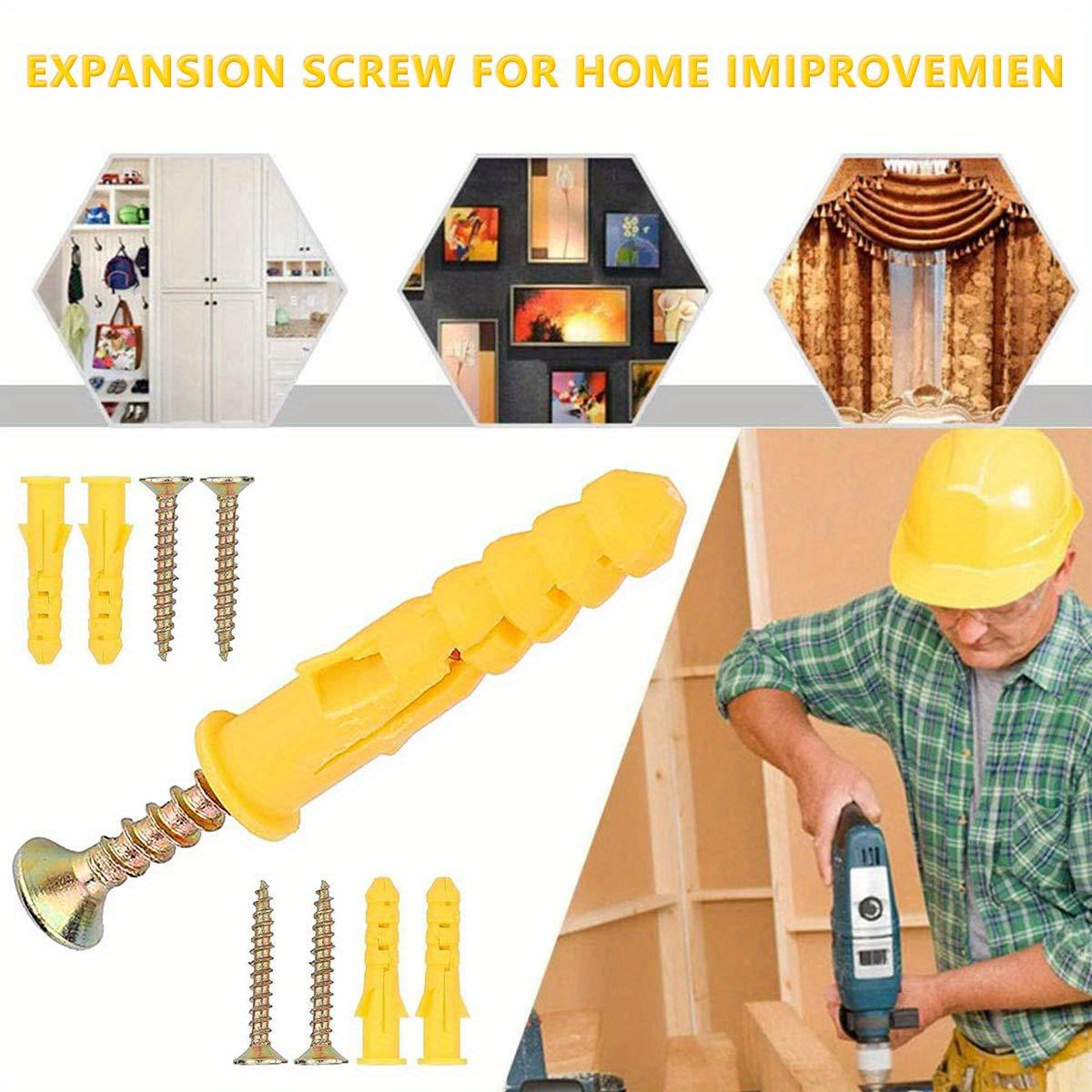 Plastic Drywall Anchor Kit With Screws Anchors And Screws Temu