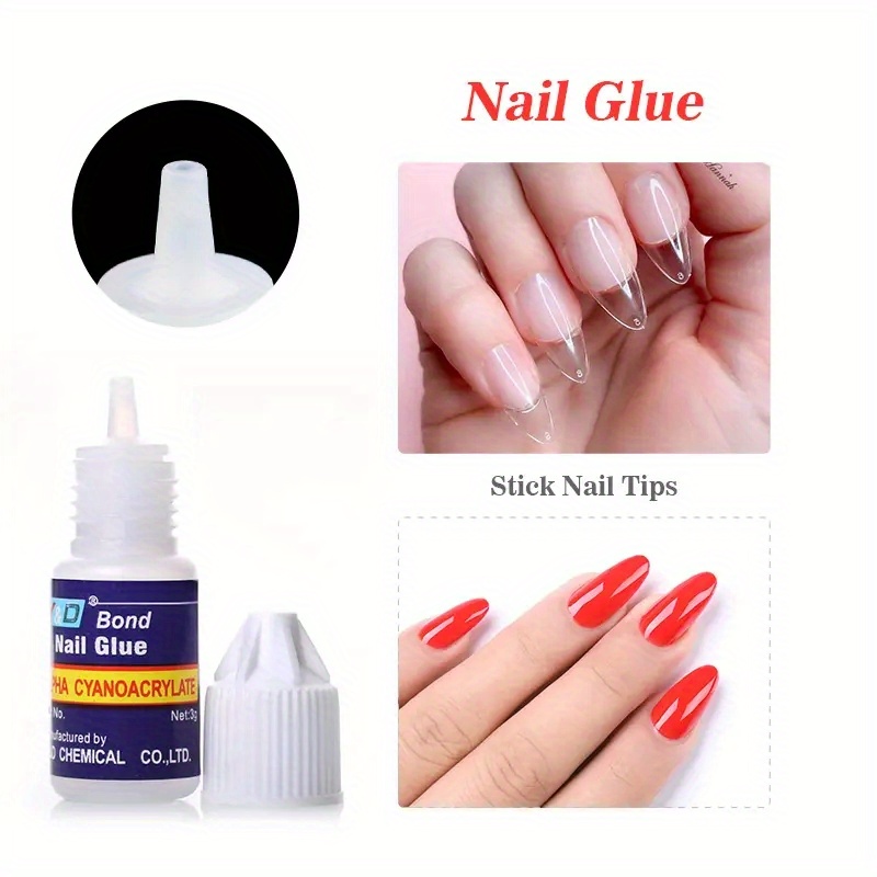 Professional Nail Glue For Acrylic Nails Clear No Wipe - Temu