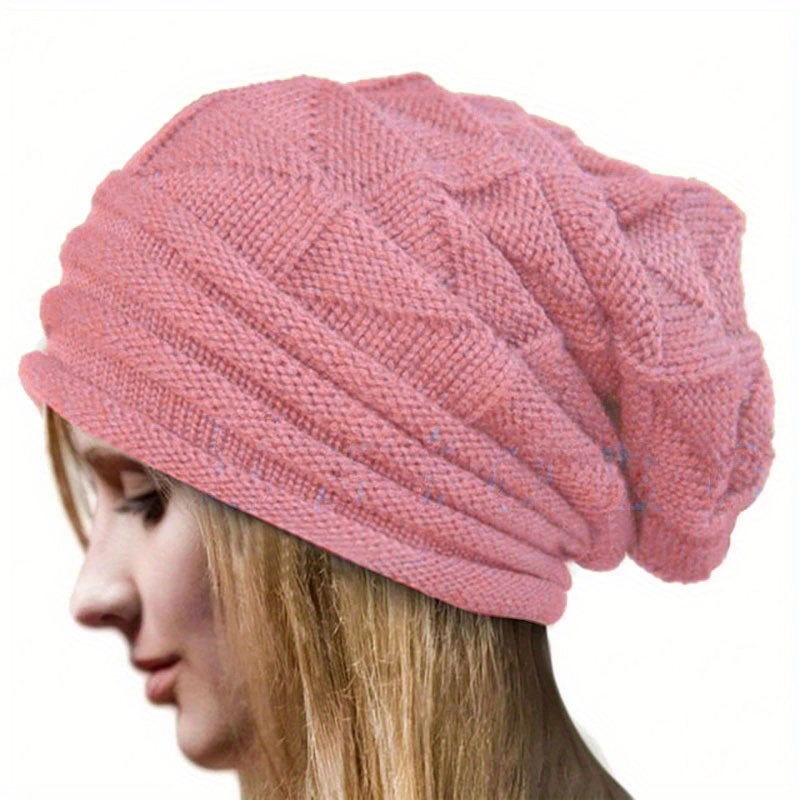 Gorro en lana con tejido trenzado de esquí para Mujer Wedze rosado