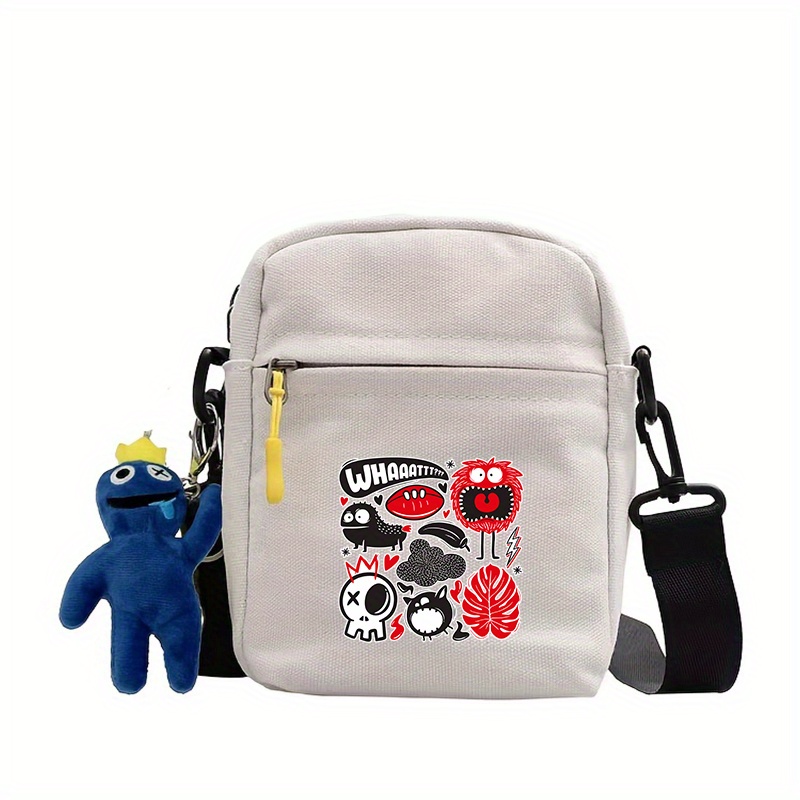 Funny Graffiti Style Little Monster With Doll Crossbody Small