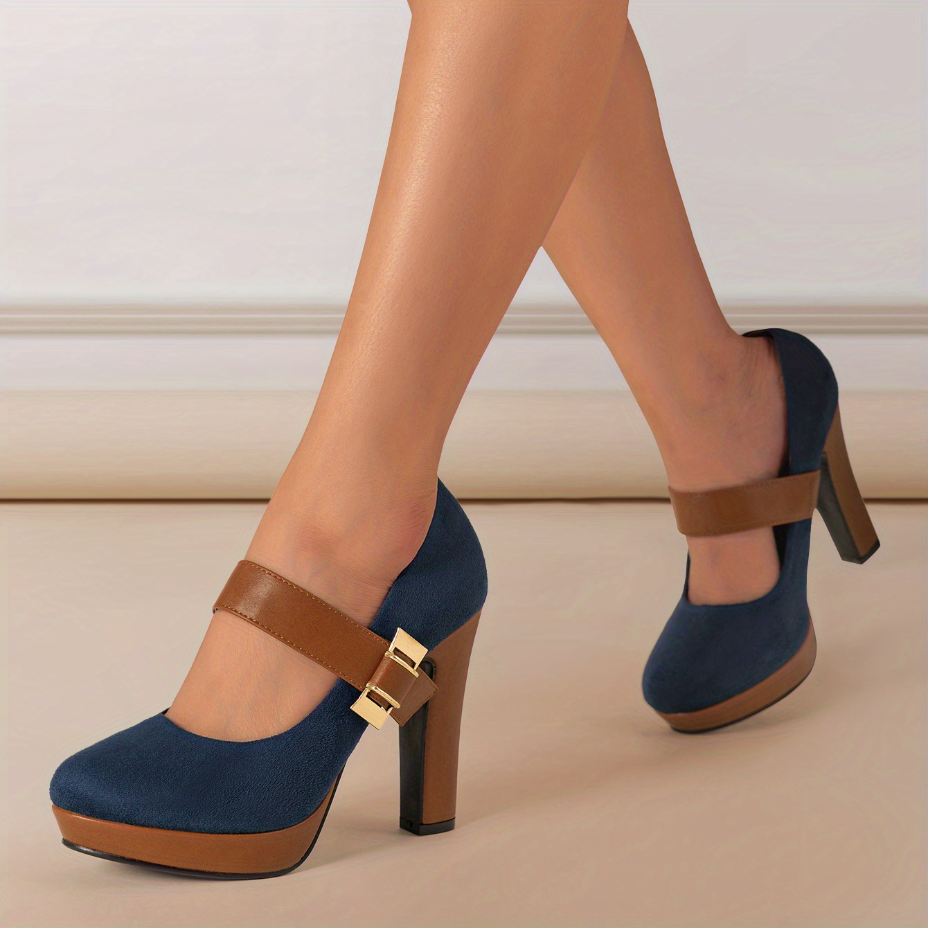 Navy platform outlet court shoes