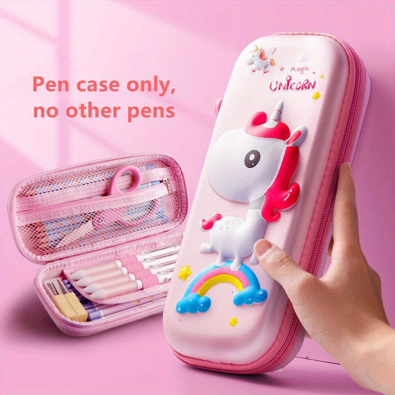 Big Capacity Pencil Case - Unicorn Pencil Case for Girls - Cute Pencil Case  For Girls - Cute Pencil Pouch For Girls - Pencil Case For Kids - Pink