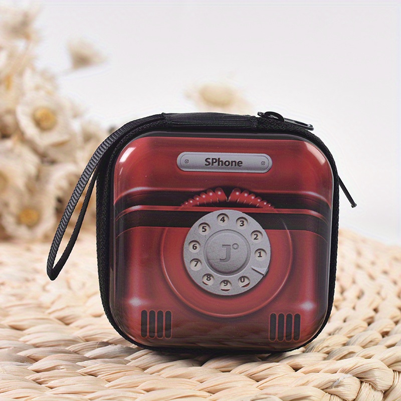 Mini Vintage Pattern Storage Bag, Portable Headphone Bag With