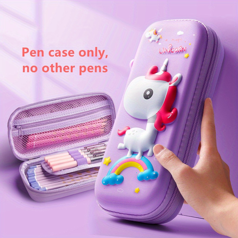 Unicorn Pencil Case for Girls,3D Cute Pencil case Large Capacity Pencil Box