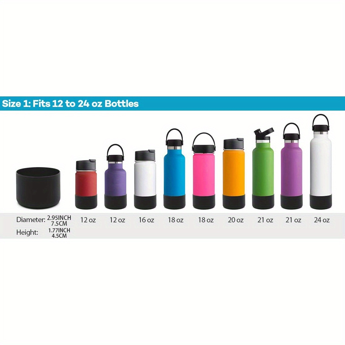 Anti-slip Silicone Boot For Water Bottles - Protects Hydro Flask, Mira, Simple  Modern, And Iron Flask Bottles - Temu