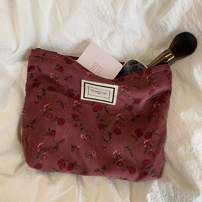 Velvet Rose Flower Makeup Bag Cosmetic Bag Women large - Temu