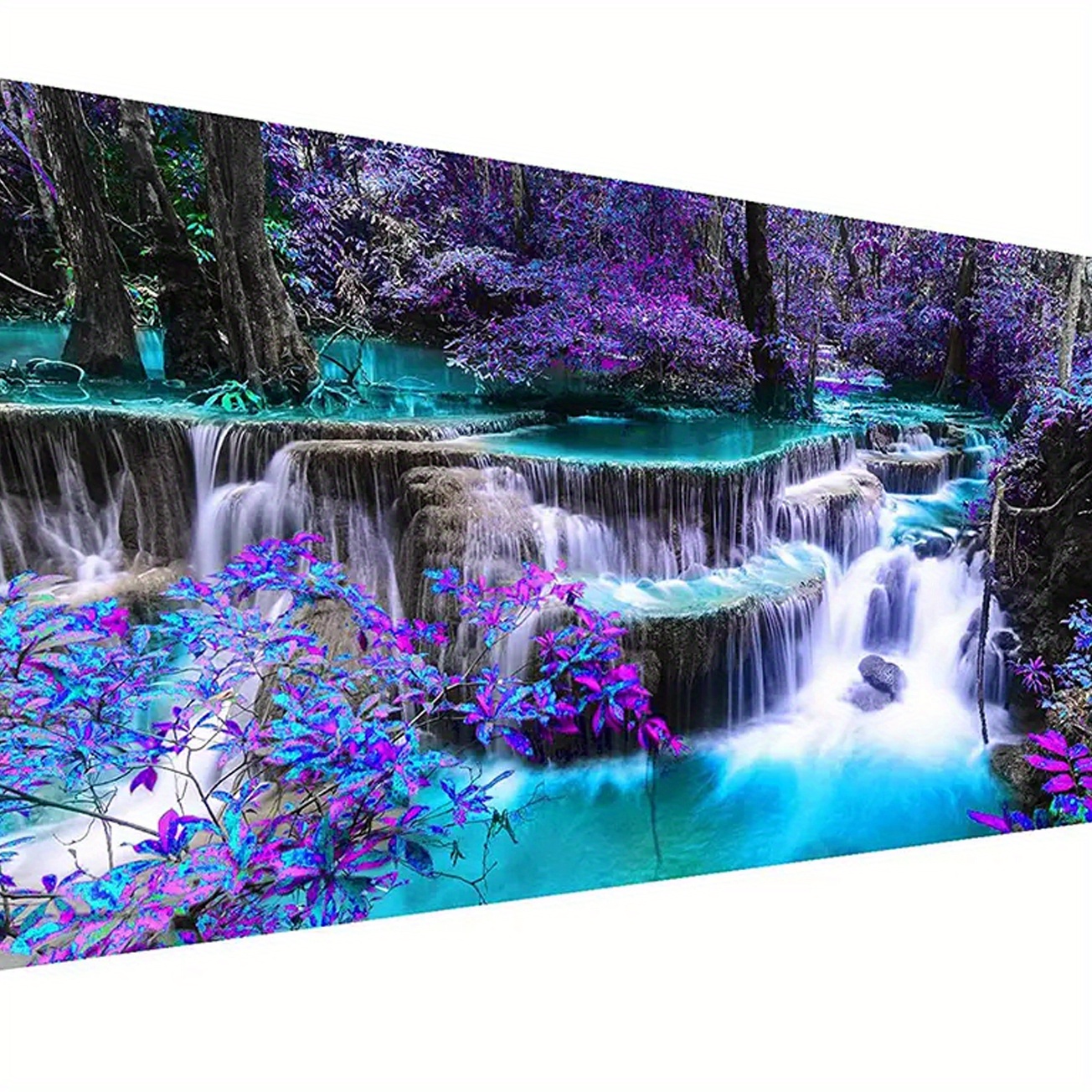 Image of 5d Diy Painting Waterfall Diamond Painting For Living Room Bedroom Decor 40*16in/100x40cm