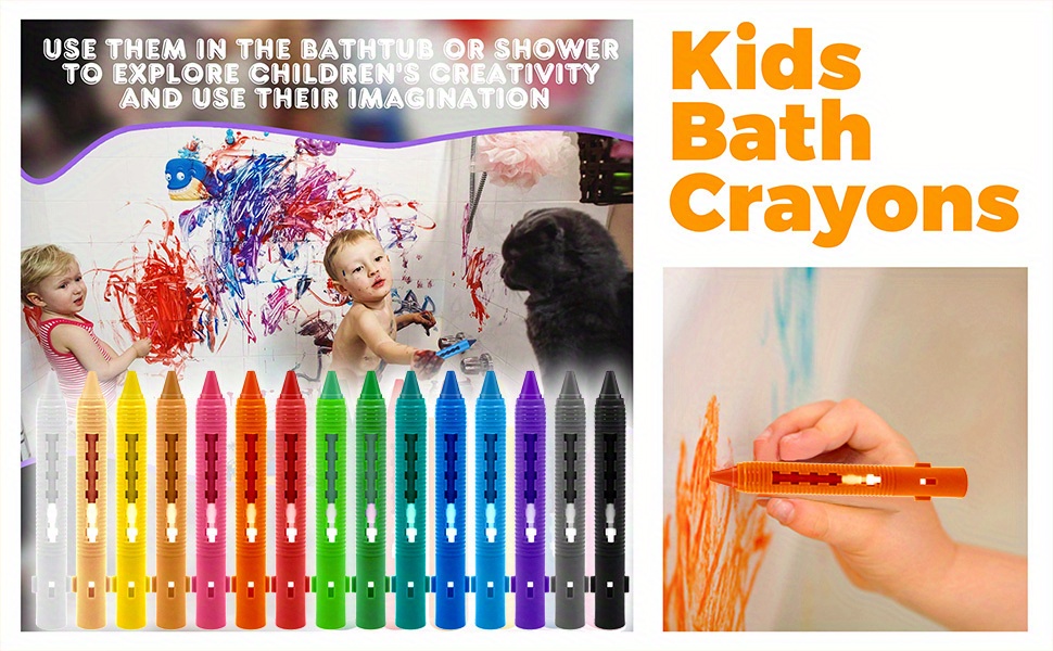 Bathtub Crayons Washable Easy Clean Bathroom Flexible Bathtub Markers Toys  Shower Crayons - China Oil Pastel, Wax