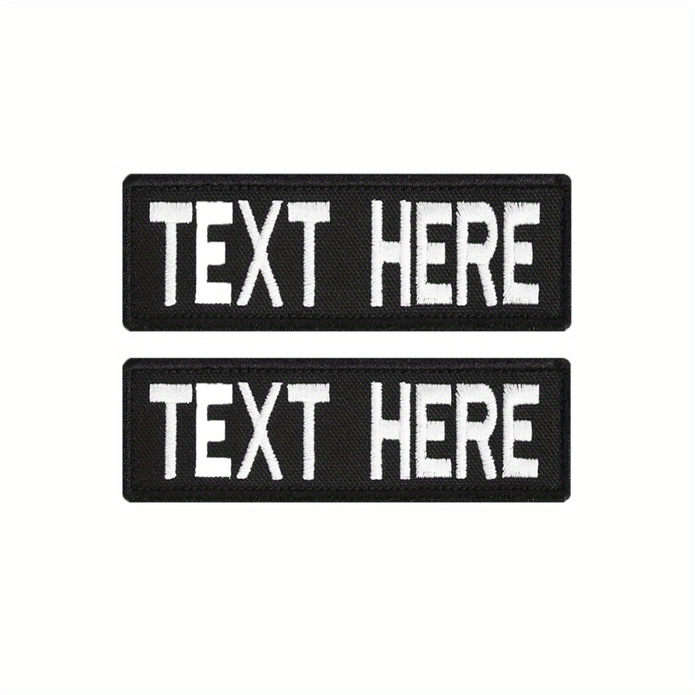 Embroidered 5 x 4 Name Tag Patch WHITE GLOW IN DARK W/ VELCRO® Brand  Fastener 