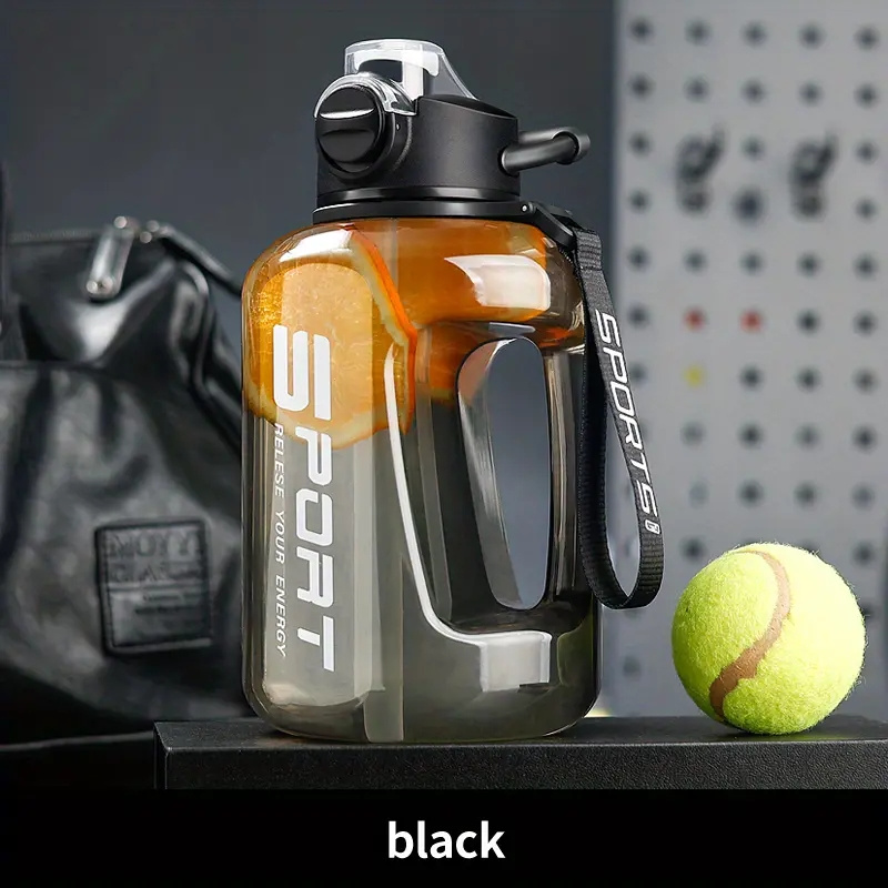 Portable Outdoor Sports Gradient Frosted Large Capacity Water Jugs Drinking Cup  Water Bottle Travel Kettle WHITE 