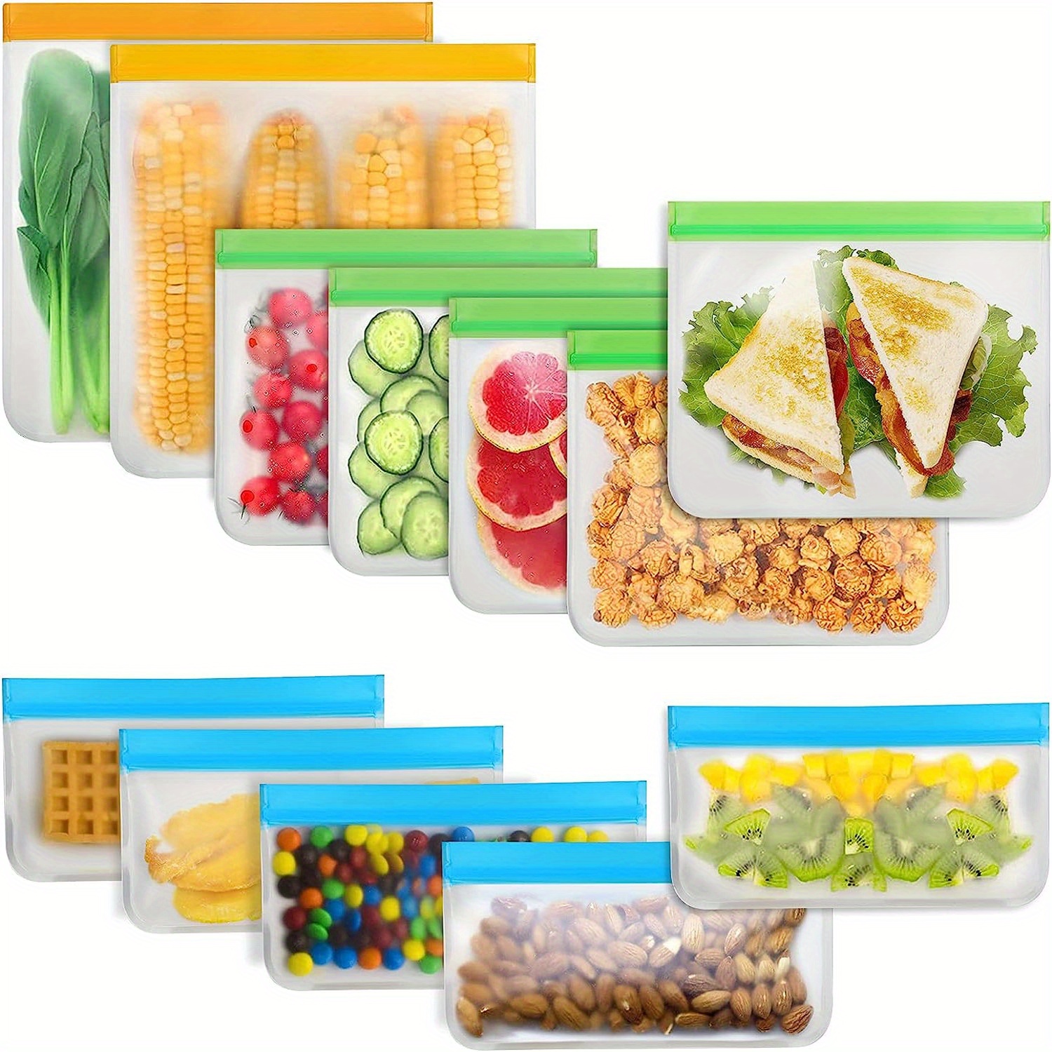5pcs/set Reusable Vacuum Food Storage Zipper Bags Vacuum Bag For Handheld Vacuum  Sealer BPA Free Kitchen Food Organizer Bag - AliExpress