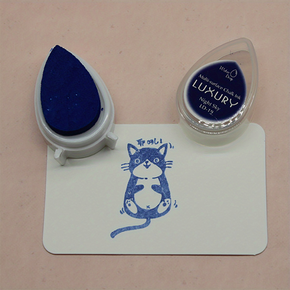 Light Blue Oil-Based Fabric Ink Pad - Rubber Stamp Inking Stamp Pad